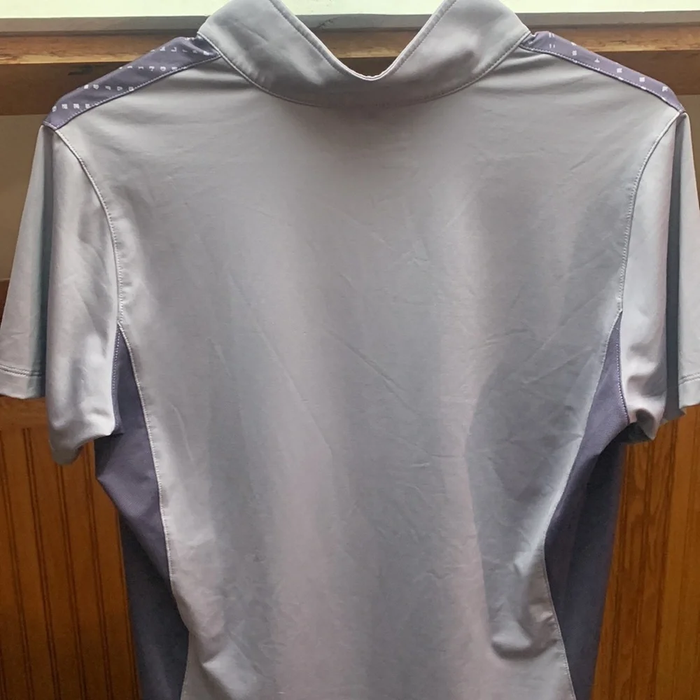 Golf shirt. Dk grey with light grey collar and sleeves. Mint - Picture 3 of 4